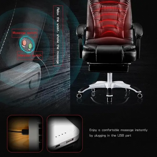 Miniatura 2 de Sillas de juegos con reposapiés, silla ergonómica de videojuegos para adultos, silla de oficina de computadora estilo carreras con soporte lumbar