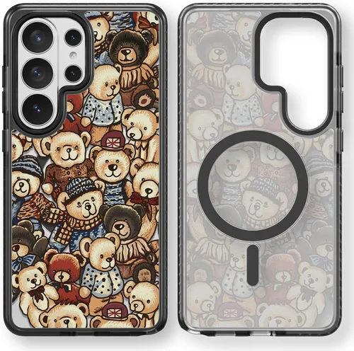 Miniatura 79 de Rosarnnah Funda compatible con Samsung Galaxy S24 Ultra, bonita estética, a la moda, divertida funda con estampado de gatito y gato, duradera a