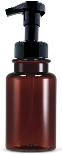 Miniatura 6 de Dispensador de jabón espumoso de 14 oz botella de plástico recargable para cocina, baño, oficina (2-ámbar/negro) wide opening, easy refills, for