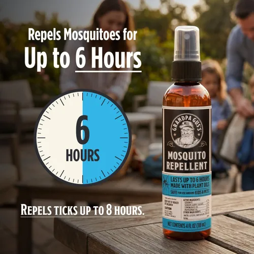 Miniatura 2 de Grandpa Gus's Natural Mosquito Repellent Spray - DEET-Free Plant-Based Insect Repellent for Kids and Family, Up to 6 Hours, Travel-Friendly Bug