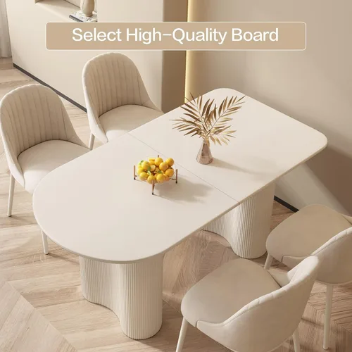 Miniatura 3 de Guyii Mesa de comedor de 55.11 pulgadas, mesa de cocina moderna para 6 personas, mesa de comedor interior para cocina, bar, sala de estar, espacio