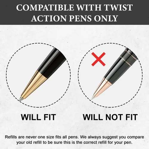 Miniatura 2 de Pen Savings - Paquete de 10 repuestos de bolígrafo compatibles con bolígrafos Montblanc Twist Style Ballpoint, punta media (paquete a granel) (negro)