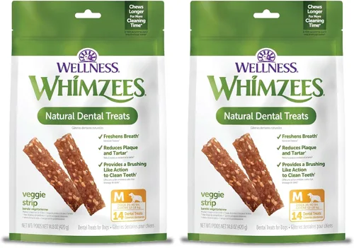 Miniatura 11 de WHIMZEES Wellness Veggie Sausage - Golosinas dentales para perros, masticables naturales, barra de gran tamaño (7 unidades)