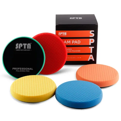 Miniatura 10 de Almohadillas de Pulido, SPTA 5 Piezas de 3.5 Pulgadas Cara para Placa de Respaldo de 3 Pulgadas 76mm, Mezcla de Fuerza de Corte, Almohadillas