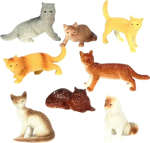 Miniatura 2 de Juguete de muñecos de gatos surtidos, de plástico, 2 pulgadas, Blanco