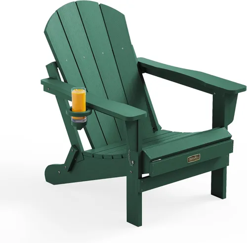 Miniatura 47 de SERWALL - Silla plegable Adirondack para patio, jardín, exterior, resistente a la intemperie, sillas para hoguera, color naranja