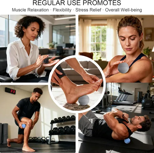 Miniatura 5 de HODEMI Juego de bolas de masaje, texturizadas, puntiagudas, bola de lacrosse para masaje muscular de tejido profundo, liberación miofascial, puntos