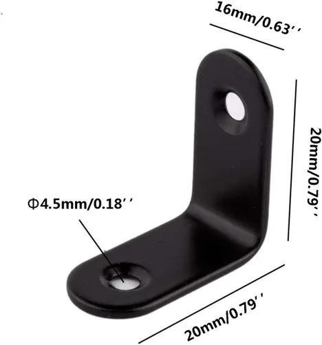 Miniatura 2 de Soporte de esquina, soporte de esquina en L de acero inoxidable negro resistente, soportes de ángulo de unión recta, soporte flotante para colgar