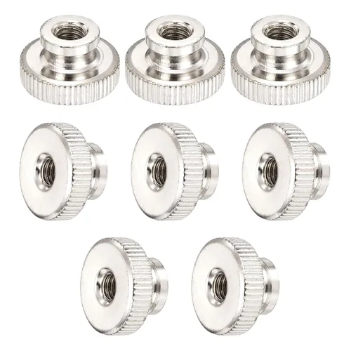 Miniatura 5 de uxcell Tuercas moleteadas, 10 piezas de perillas redondas de hierro M4x0.0.276 in para piezas de impresora 3D, tono plateado