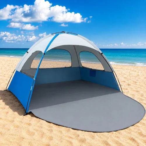 NXONE Tienda de campaña de playa con protección UV UPF 50+, ligero y fácil de instalar, toldo de playa portátil para la familia, gran espacio para