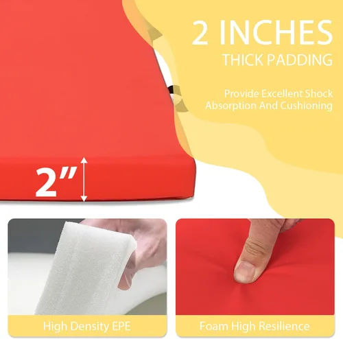 Miniatura 4 de Colchoneta de gimnasia para acrobacias, plegable, tapete de ejercicio para niños, adultos, tapete de yoga de piel sintética con asas de transporte
