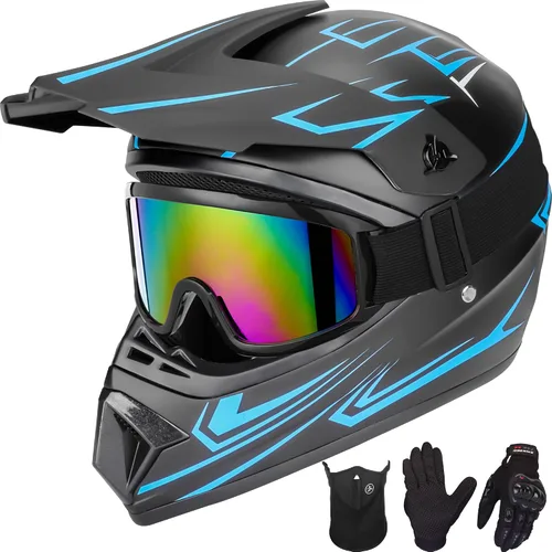 Yesmotor - Casco de motocross para jóvenes, casco de motocicleta BMX, MX, cuatrimoto todoterreno, motocross, bicicleta de montaña, aprobado por el