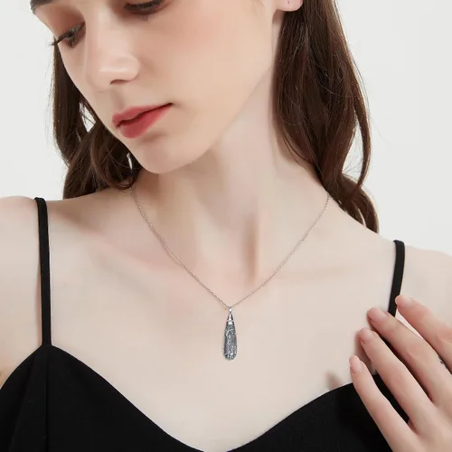 Miniatura 126 de Collar con colgante de urna de cenizas de cremación y árbol de la vida para mujer, plata de ley US1