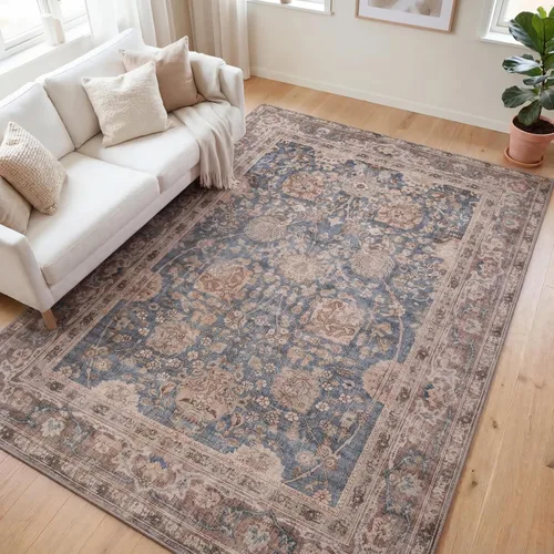 Miniatura 47 de Kuden Alfombra pequeña de 2 x 3, lavable a máquina, parte trasera antideslizante, estilo vintage, suave, pelo bajo, alfombras de área para entrada