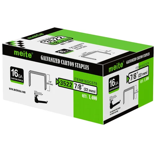 Miniatura 14 de meite 16GCS34 Calibre 16 1-3/8" Corona 3/4" Longitud Cobre Recubierto Cartón Cierre Grapas para Neumática y Manual 1600 PCS/Caja (1 Caja)