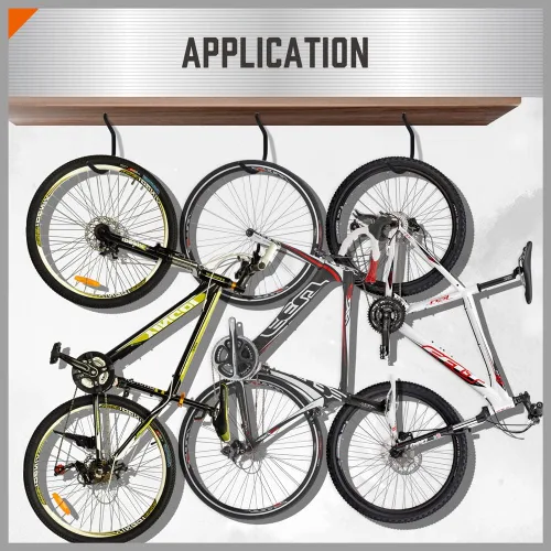 Miniatura 7 de HORUSDY Paquete de 6 ganchos de almacenamiento de garaje resistentes, ganchos de pared de 6 pulgadas para herramientas, escaleras, bicicletas, Negro