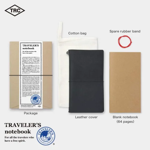 Miniatura 2 de Libreta negra de piel para viajeros Midori