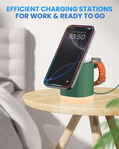 Miniatura 6 de Estación de carga inalámbrica para Apple Mag-Safe: JoyGeek 3 en 1 Soporte de cargador plegable magnético para iPhone 16 15 14 13 12 Pro Max Plus