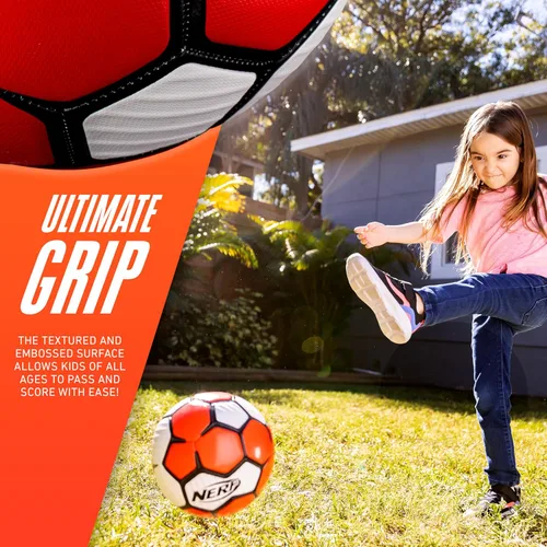 Miniatura 3 de Nerf Proshot Kids Soccer Ball - Size Indoor + Outdoor Youth Soccer Ball + Air Pump Set - Official Size Soft Cover for Boys + Girls - Pump +