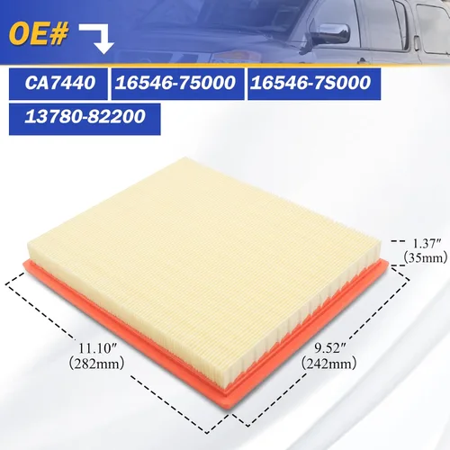 Miniatura 6 de CA7440 Filtro de aire de motor para INFINITI QX56 NISSAN Armada Frontier NV1500 NV2500 NV3500 Pathfinder Titan Xterra Jeep Grand Cherokee SUZUKI