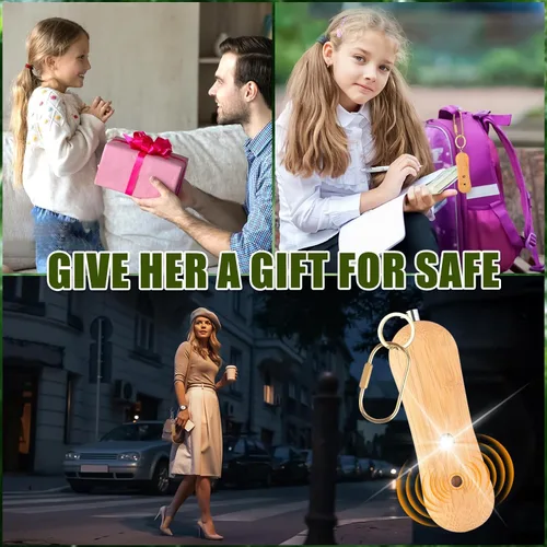 Miniatura 7 de Alarma de seguridad personal, llavero de autodefensa, regalos para niñas, luz estroboscópica, portátil recargable, alarma de seguridad de emergencia