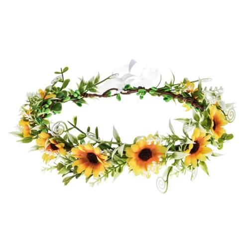 Miniatura 7 de DDazzling - Diadema de flores de eucalipto con hojas verdes para mujer y niña, banda para la cabeza, diseño de halo para novias, accesorio