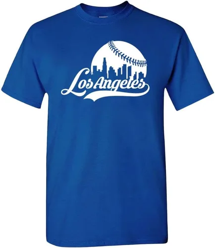 Xtreme Apparrel Cityscape Skyline - Camiseta para hombre para fanáticos del béisbol Los Ángeles - Camisa Royal