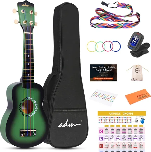 Miniatura 18 de ADM Ukelele para principiantes, kit de madera hawaiana para niños, adultos y estudiantes, pack profesional de ukalele con lecciones gratuitas, bolsa