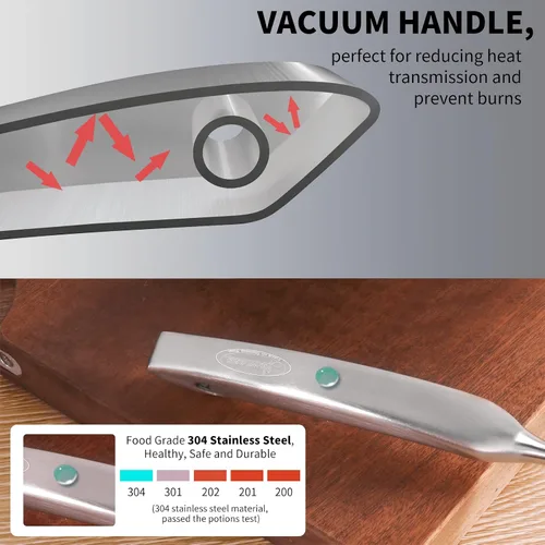 Miniatura 5 de Servidor de espaguetis, [resistente al óxido, formación integral, duradero] Tenedor para pasta Newness de acero inoxidable 304 con mango ergonómico