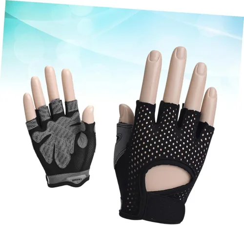 Miniatura 8 de Women Sports Half Finger Training Gloves with Anti-Slip Silicone Palm Breathable Sweat-Absorbing Fitness Gloves for Weightlifting and Dumbbell