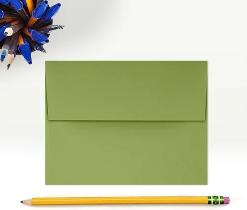 Miniatura 4 de LUXPaper Sobres de invitación A2 Pelar y prensar 4 3/8 pulgadas x 5 3/4 pulgadas Verde aguacate Texto de 70 libras 50