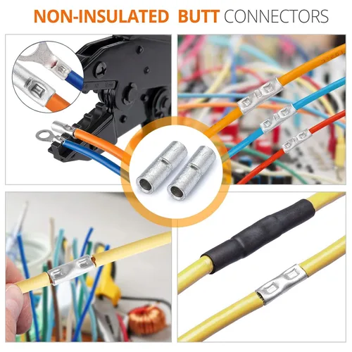 Miniatura 9 de SVAAR 24 PCS Conectores de Empalme a Tope de Calibre 6 No Aislados 6 AWG Conectores de Empalme a Tope Sin Aislamiento Kit de Reparación de Empalmes