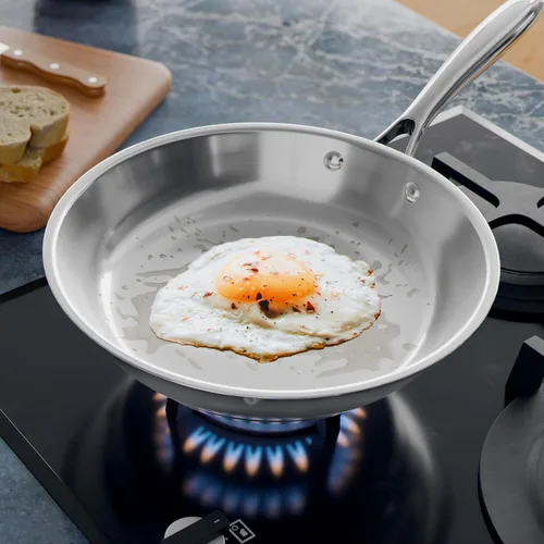 Miniatura 2 de Verel Sartén de acero inoxidable – Sartén de acero inoxidable de 8 pulgadas, apta para lavavajillas y horno