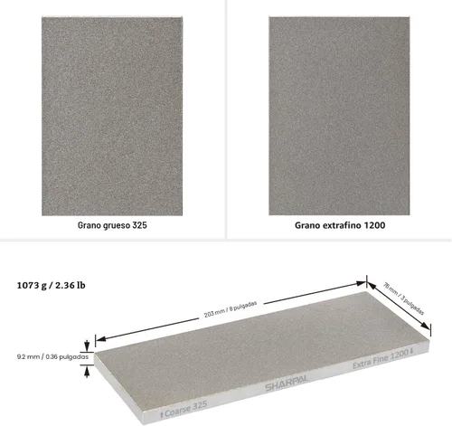 Miniatura 4 de SHARPAL 162N Piedra de Afilar de Diamante de Doble Cara Piedra de Agua Afilador de Cuchillos Grano Grueso 325 / Extra Fino 1200 Estuche