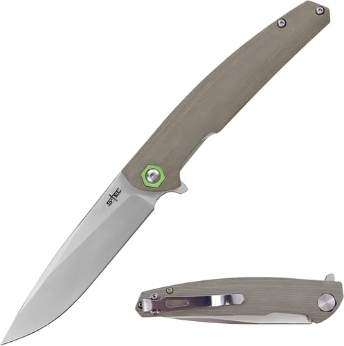 Miniatura 11 de S-TEC Sandvik - Cuchillo plegable serie acero inoxidable con mango compuesto G10 (TS501 Sand)