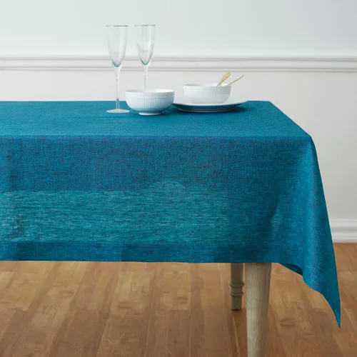 Miniatura 33 de Solino Home - Mantel de lino azul rey de 52 x 52 pulgadas - 100% lino puro cuadrado - Athena, mantel lavable a máquina para Navidad, Año Nuevo