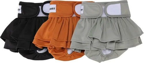 Miniatura 10 de Avont Paquete de 3 Pañales Lavables para Perras Hembras, Cubiertas de Pañales Reutilizables para el Período de Perritas en Ciclo de Celo