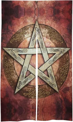 Magic Witch Pentagram Baphomet - Cortinas de puerta personalizadas para ventana, cortinas de puerta para cocina, sala de estar, decoración de 33.9 x