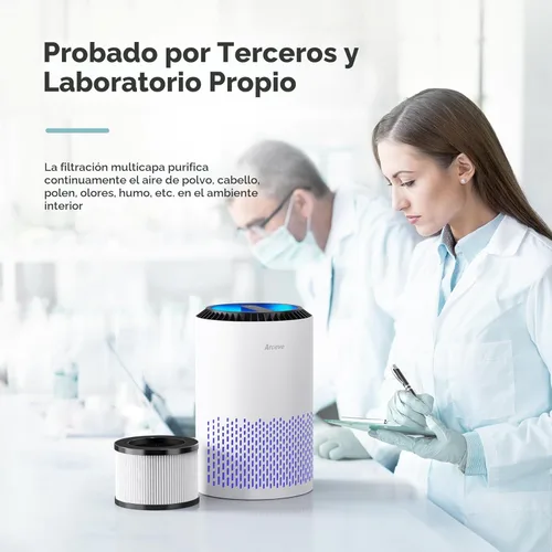 Miniatura 6 de AROEVE Purificadores de aire para dormitorio y hogar, filtro de 3 capas para humo, polen, alergias, caspa de mascotas, olor, modo de sueño para un