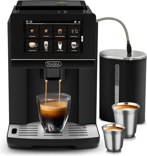Miniatura 12 de Zulay Kitchen Magia Clasica - Máquina automática de café expreso con molinillo integrado, cafetera de panel táctil, espumador de leche con varita