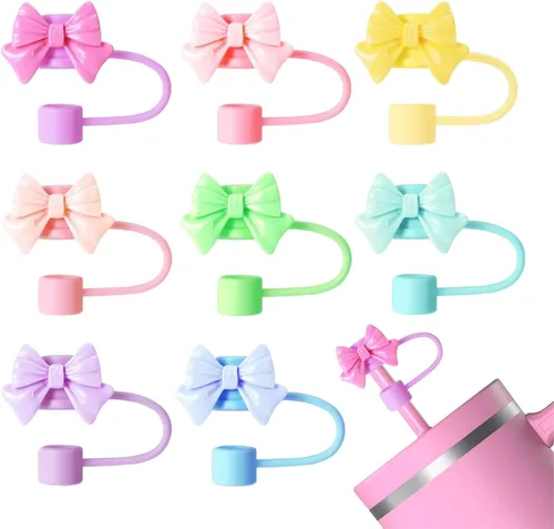 Miniatura 33 de 8 fundas reutilizables de silicona para popotes Stanley Cup de 30 y 40 onzas, accesorios de tapa de popote de 0.394 in y 0.4 pulgadas 36 Lindo