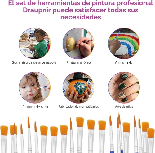 Miniatura 5 de 20 tiras de 120 macetas, tiras de pintura vacías con tapa, mini recipientes de almacenamiento transparentes y 40 pinceles de pintura, suministros