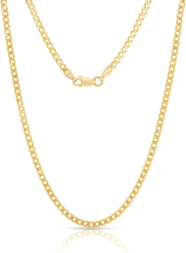 NYC Sterling Collar de cadena de plata de ley de 0.118 pulgadas (0.118 in) con eslabones de eslabones 925 para hombres y mujeres, fabricado en Italia