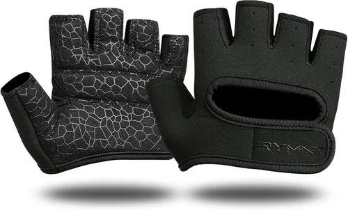 Miniatura 8 de Guantes de levantamiento de peso mínimo, guantes cortos de microentrenamiento con almohadillas de agarre y protección completa de la palma y agarre