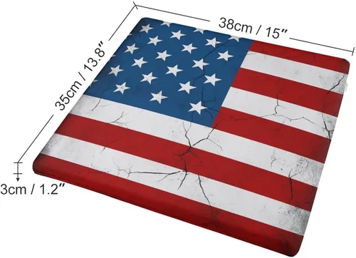 Miniatura 2 de Cojín cuadrado de espuma viscoelástica para el embarazo, soporte para grietas de la bandera de Estados Unidos, almohada ergonómica para silla