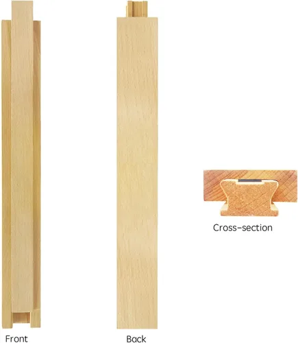 Miniatura 3 de 1 guía clásica de madera para cajones de montaje inferior, guía clásica, pista de montaje central de 15.7 pulgadas, kit de reemplazo de rieles