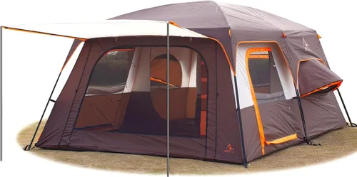 Miniatura 11 de KTT Extra Large Tent 10-12 Person,Family Cabin Tents,2 Rooms,3 Doors and 3 Windows with Mesh,Straight Wall,Waterproof,Double Layer,Big Tents for