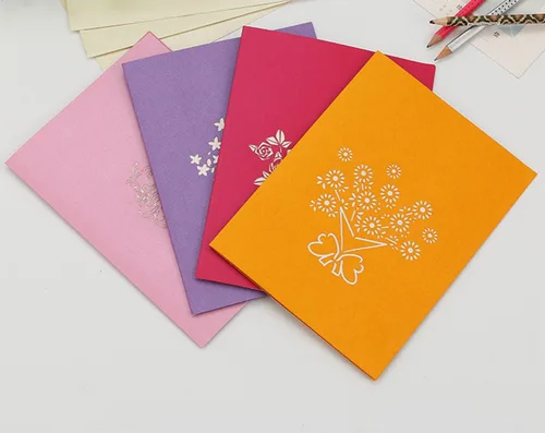 Miniatura 9 de Tarjetas emergentes de flores 3D, tarjeta de felicitación de flores con sobres para todas las ocasiones, 4 tarjetas de flores surtidas para Acción