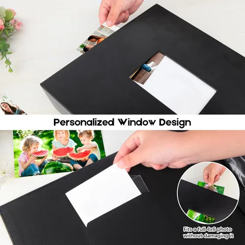 Miniatura 4 de Álbum de fotos de bolsillo para 1000 fotos 4x6 con cubierta de cuero, capacidad extra grande para 1000 fotos horizontales y verticales, páginas