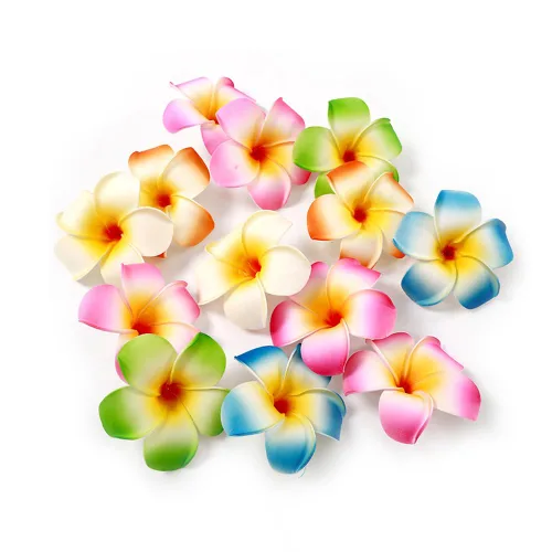 Miniatura 6 de 10 pinzas de flores hawaianas de plumeria hawaiana, pasadores de pelo para fiesta en la playa, horquillas artificiales de flores tropicales